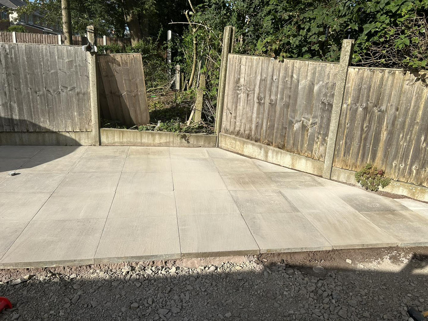 freshly laid paving stones